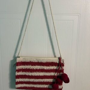 Red and Cream Striped Bag